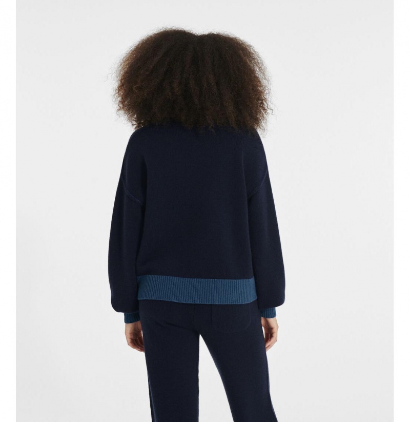 UGG Renata Cashmere-Blend Crewneck Svetre Damske Námornícka Modrá | SK-267EDLFXH