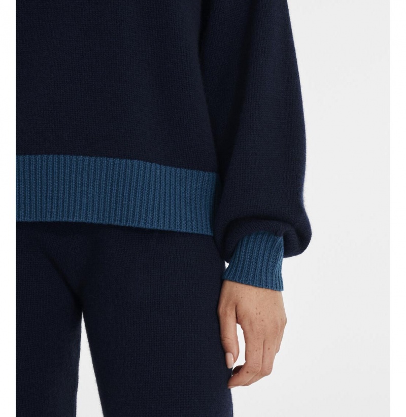 UGG Renata Cashmere-Blend Crewneck Svetre Damske Námornícka Modrá | SK-267EDLFXH