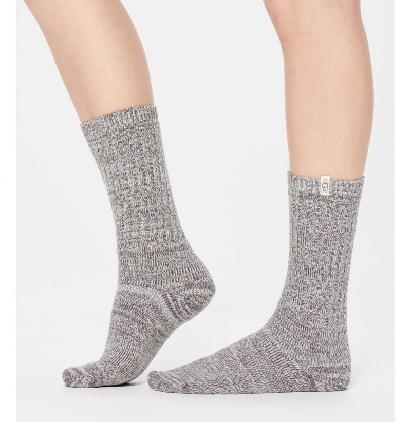 UGG Rib Knit Slouchy Crew Ponozky Damske Tmavo Siva | SK-329QONERL