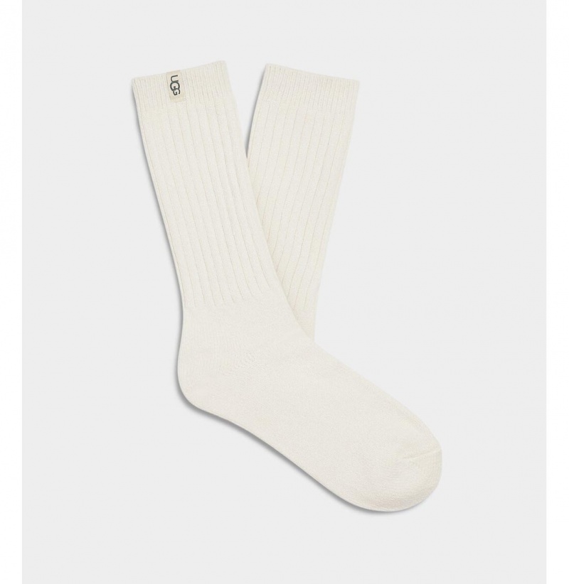 UGG Rib Knit Slouchy Crew Ponozky Damske Biele | SK-921VDROPX