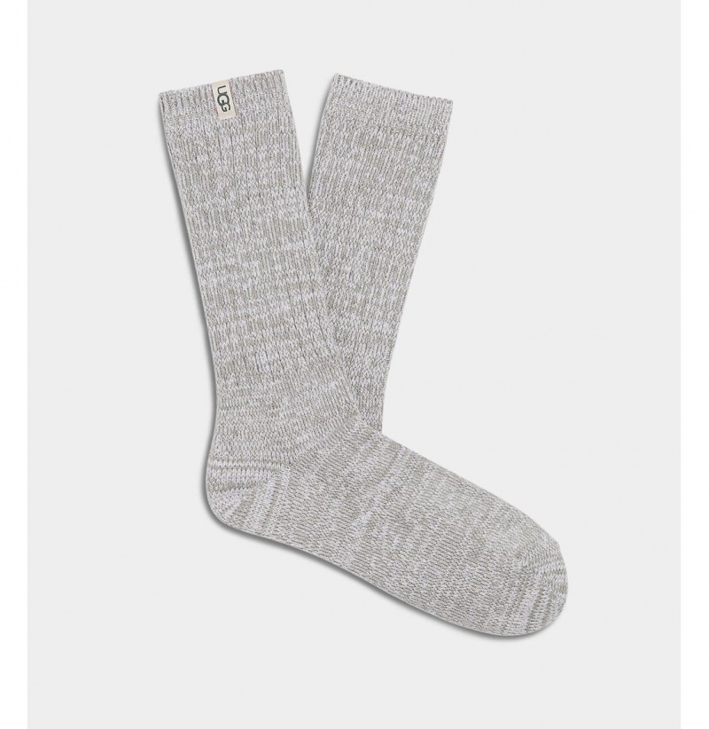UGG Rib Knit Slouchy Crew Ponozky Damske Siva Biele | SK-295PJEROX