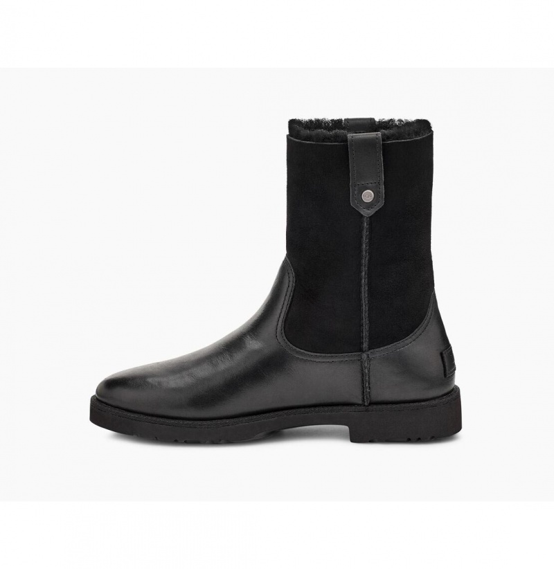 UGG Romely Kratke Kozene Cizmy Damske Čierne | SK-725OLINRH