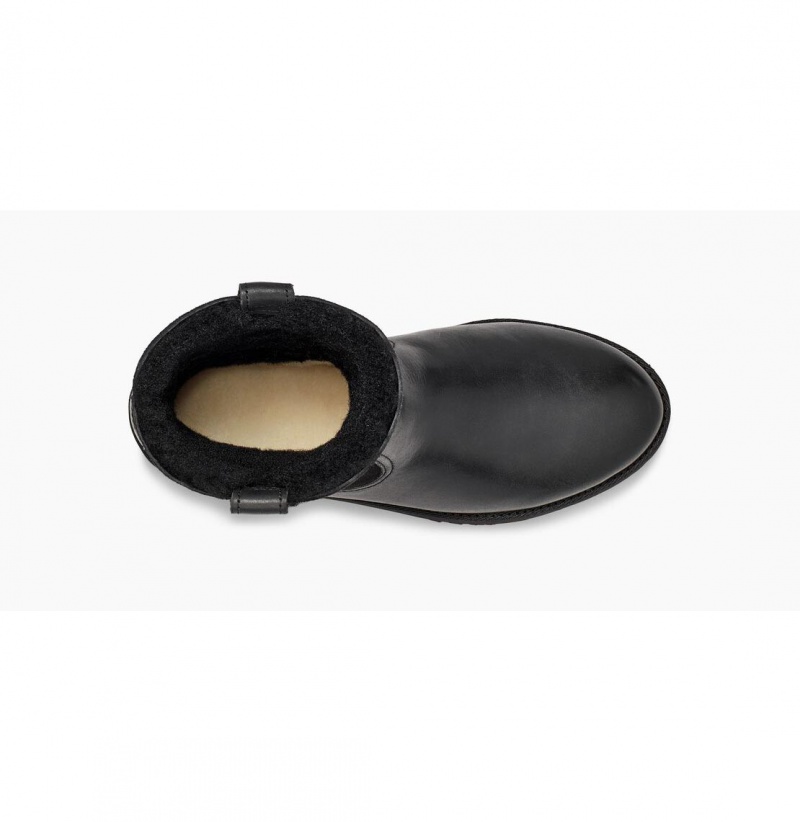 UGG Romely Kratke Kozene Cizmy Damske Čierne | SK-725OLINRH