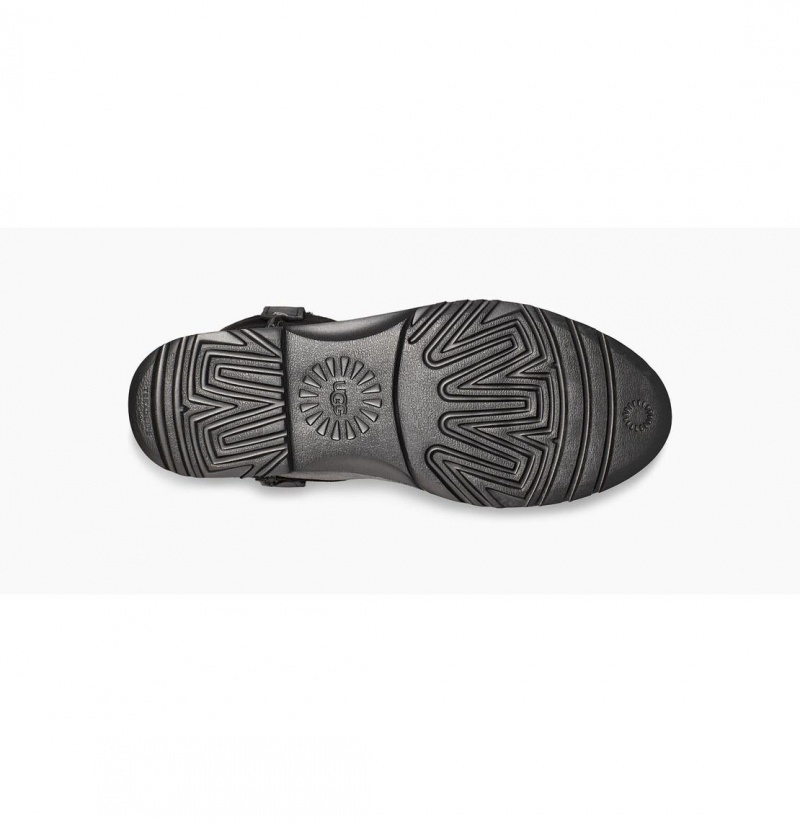 UGG Romely Kratke Kozene Cizmy Damske Čierne | SK-725OLINRH