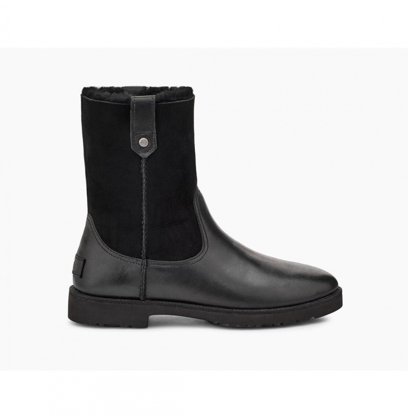 UGG Romely Kratke Kozene Cizmy Damske Čierne | SK-725OLINRH