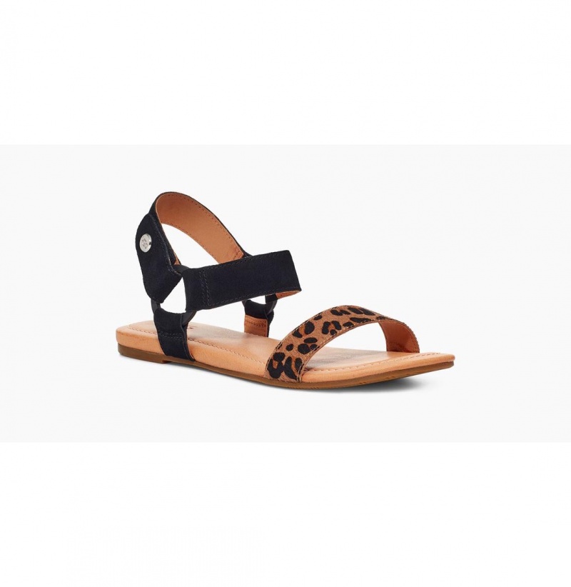 UGG Rynell Leopard Sandale Damske Čierne Hnede | SK-067MWONHE