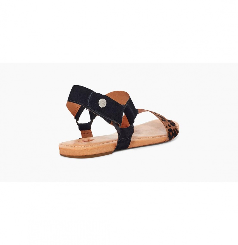 UGG Rynell Leopard Sandale Damske Čierne Hnede | SK-067MWONHE