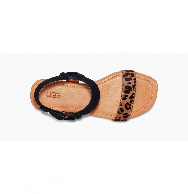 UGG Rynell Leopard Sandale Damske Čierne Hnede | SK-067MWONHE