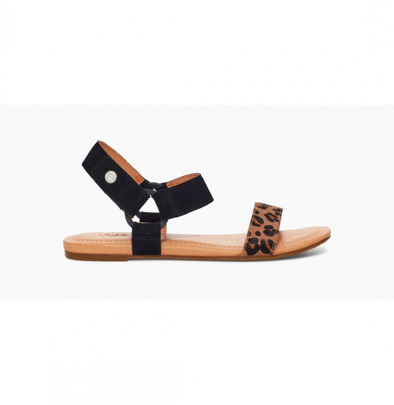 UGG Rynell Leopard Sandale Damske Čierne Hnede | SK-067MWONHE