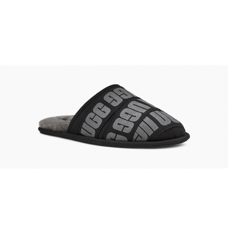 UGG Scuff Grafika Band Papuce Panske Čierne | SK-396ZJPGUS