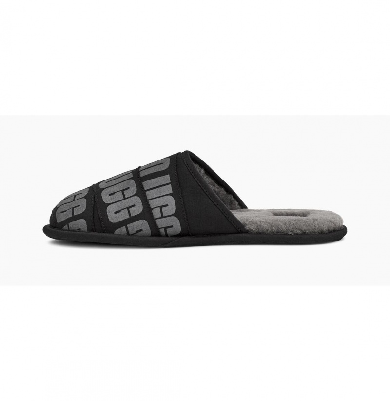 UGG Scuff Grafika Band Papuce Panske Čierne | SK-396ZJPGUS