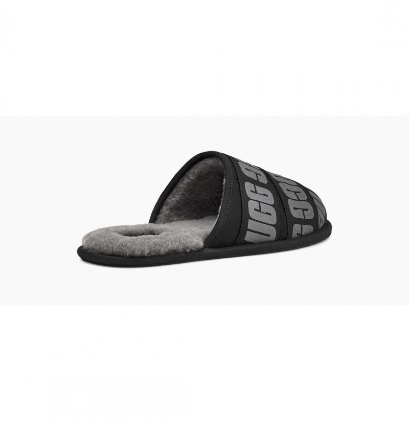 UGG Scuff Grafika Band Papuce Panske Čierne | SK-396ZJPGUS