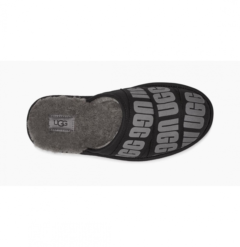 UGG Scuff Grafika Band Papuce Panske Čierne | SK-396ZJPGUS