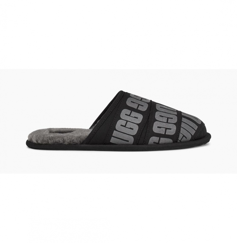 UGG Scuff Grafika Band Papuce Panske Čierne | SK-396ZJPGUS