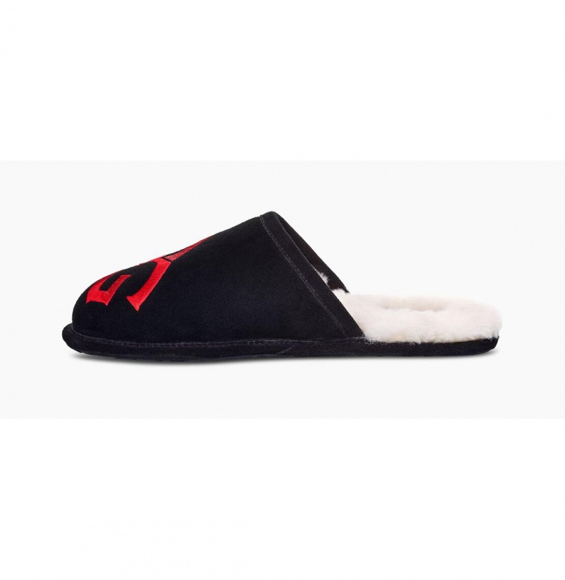 UGG Scuff Logo Papuce Panske Čierne | SK-204GZMTOE
