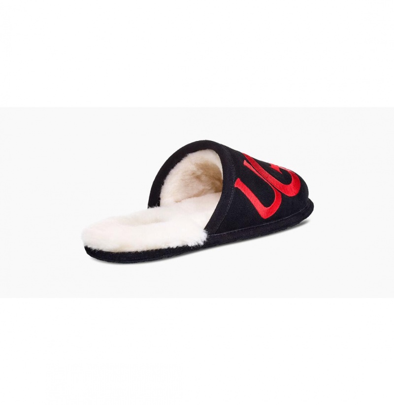 UGG Scuff Logo Papuce Panske Čierne | SK-204GZMTOE