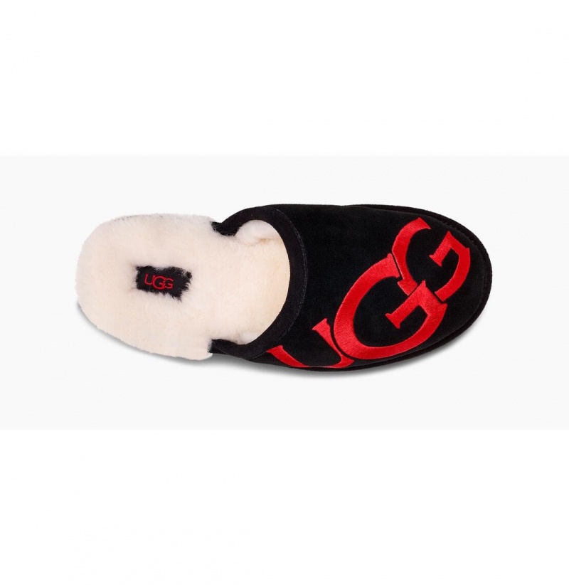 UGG Scuff Logo Papuce Panske Čierne | SK-204GZMTOE
