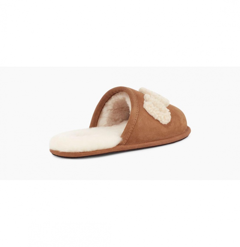 UGG Scuff Logo Sheepskin Papuce Panske Hnede | SK-598UEXYKL