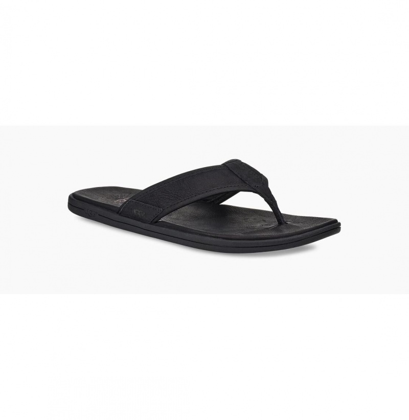 UGG Seaside Kozene Zabky Panske Čierne | SK-328FZLYWS