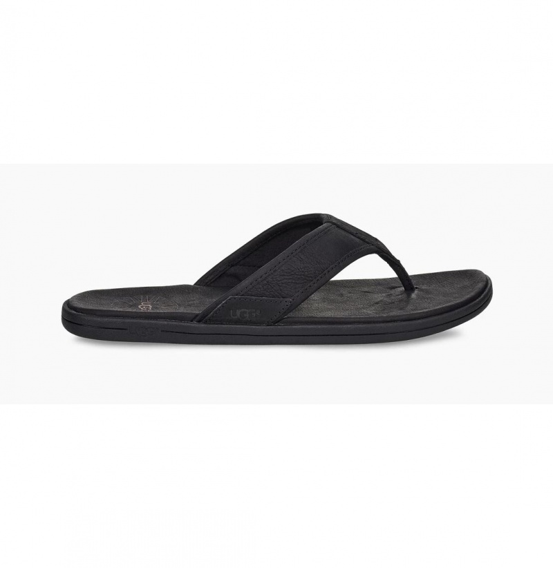 UGG Seaside Kozene Zabky Panske Čierne | SK-328FZLYWS