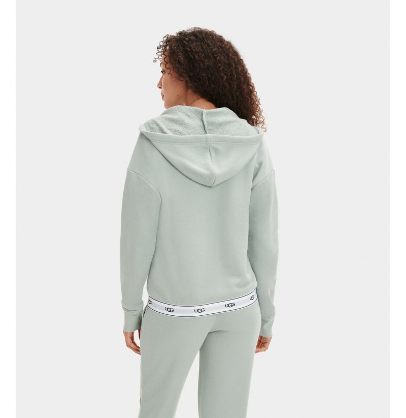 UGG Sena Zipped Mikina s Kapucnou Damske Svetlo Zelene | SK-472NLWHXP