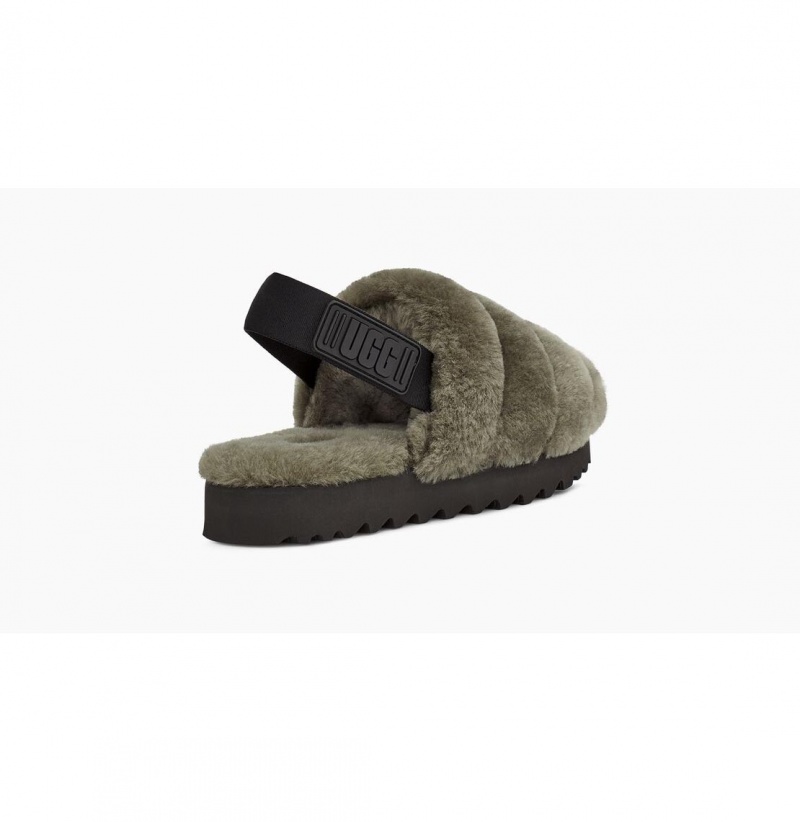 UGG Super Fluff Papuce Damske Olivovo Zelená | SK-396DNPRXG