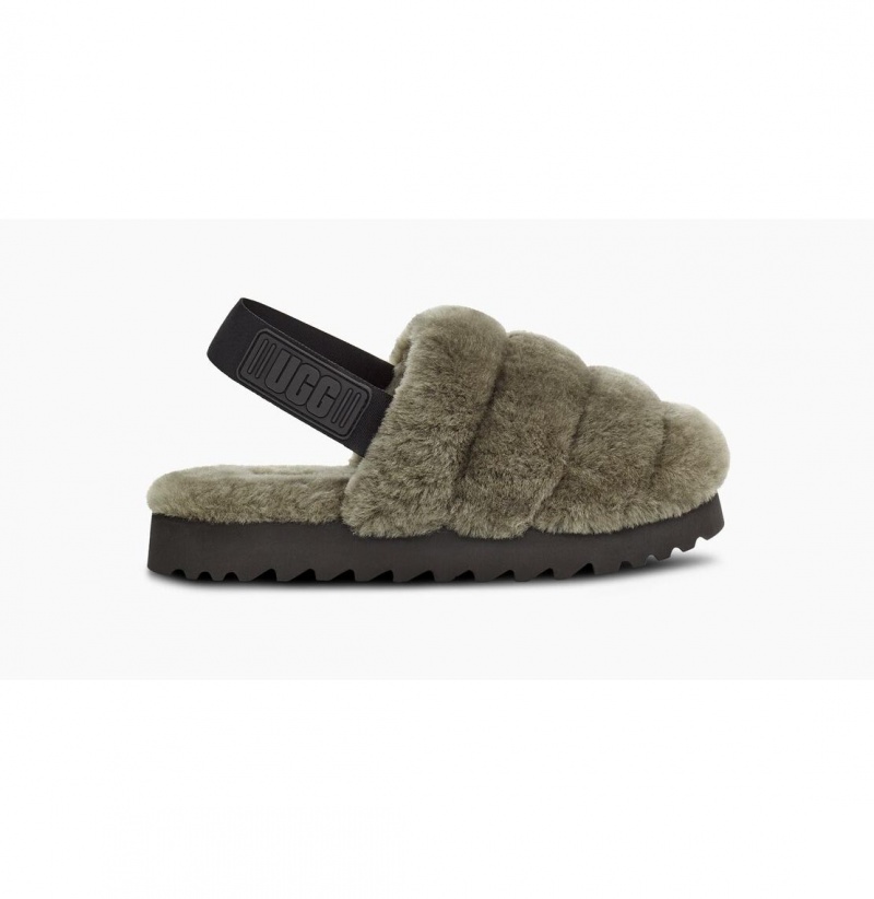 UGG Super Fluff Papuce Damske Olivovo Zelená | SK-396DNPRXG