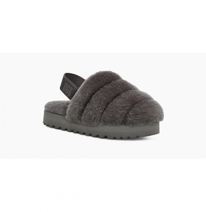 UGG Super Fluff Papuce Damske Tmavo Siva | SK-319VXHMPF