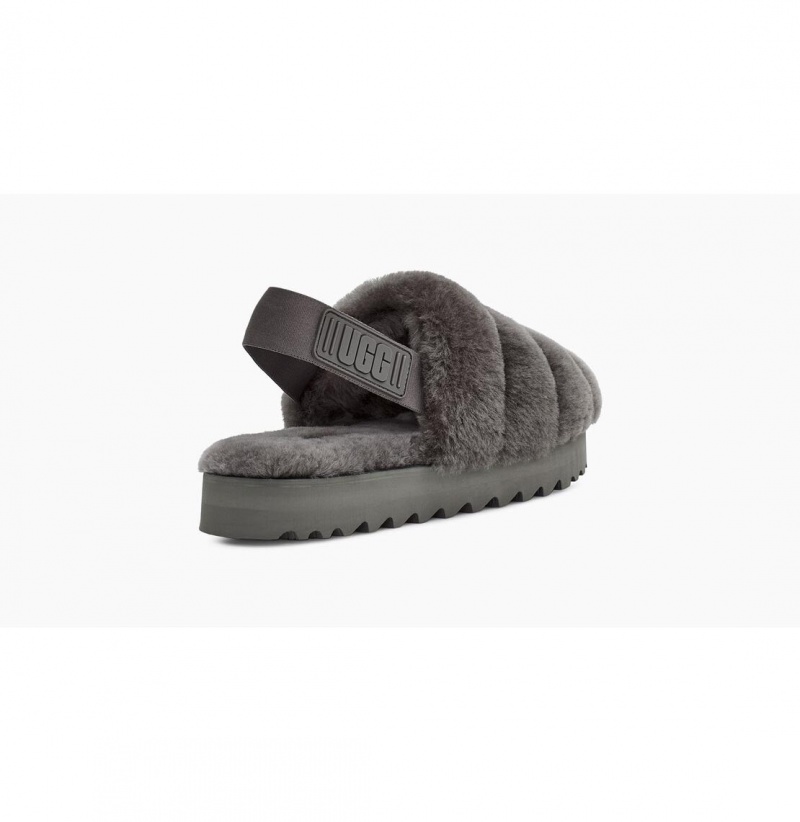 UGG Super Fluff Papuce Damske Tmavo Siva | SK-319VXHMPF