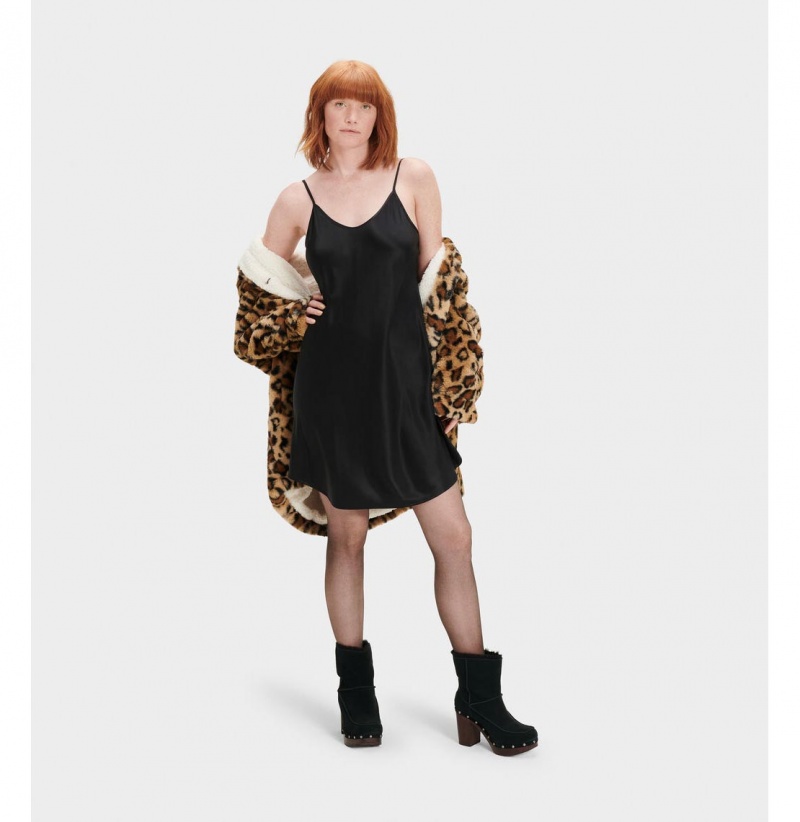 UGG Theda Slip Saty Župan Damske Čierne | SK-825TIFHQM