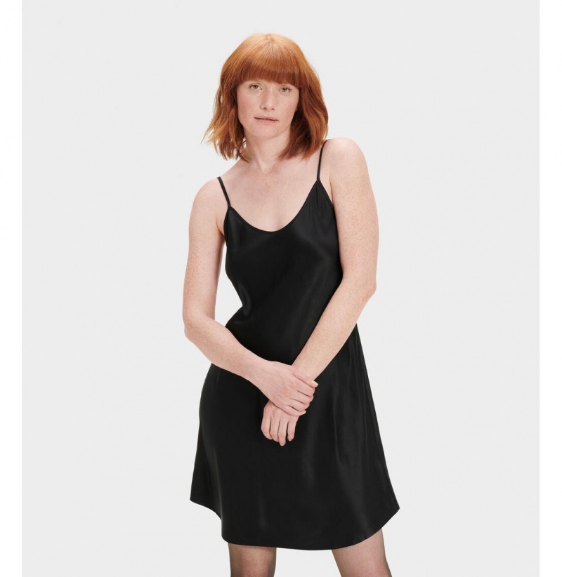 UGG Theda Slip Saty Župan Damske Čierne | SK-825TIFHQM