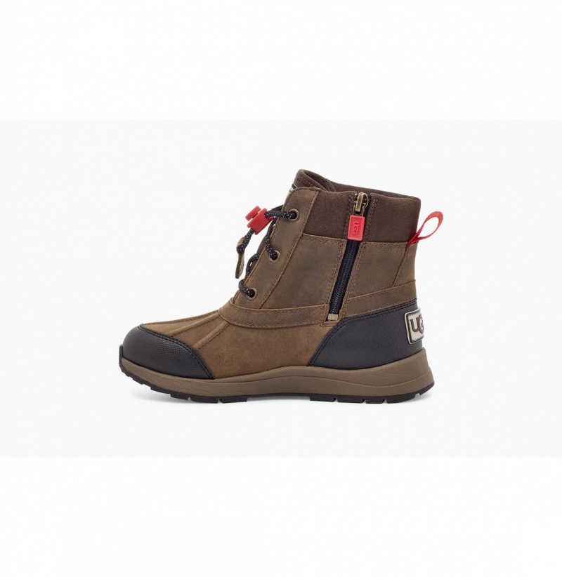 UGG Turlock Kozene Weather Snehule Detske Hnede | SK-678UQEXHI