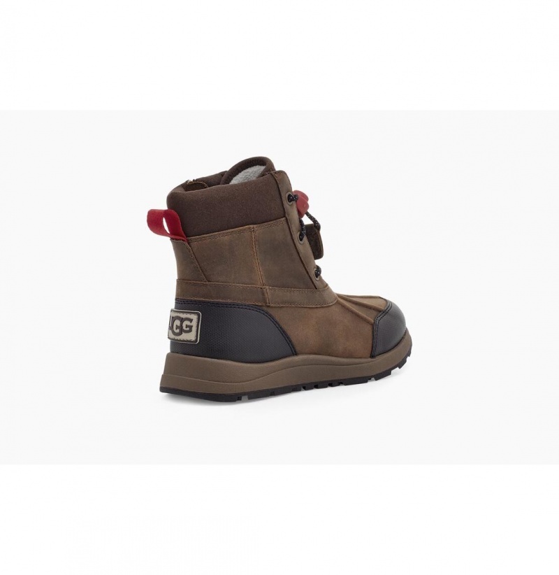 UGG Turlock Kozene Weather Snehule Detske Hnede | SK-678UQEXHI