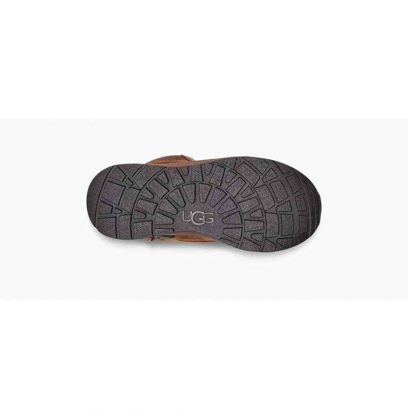 UGG Turlock Kozene Weather Snehule Detske Hnede | SK-678UQEXHI