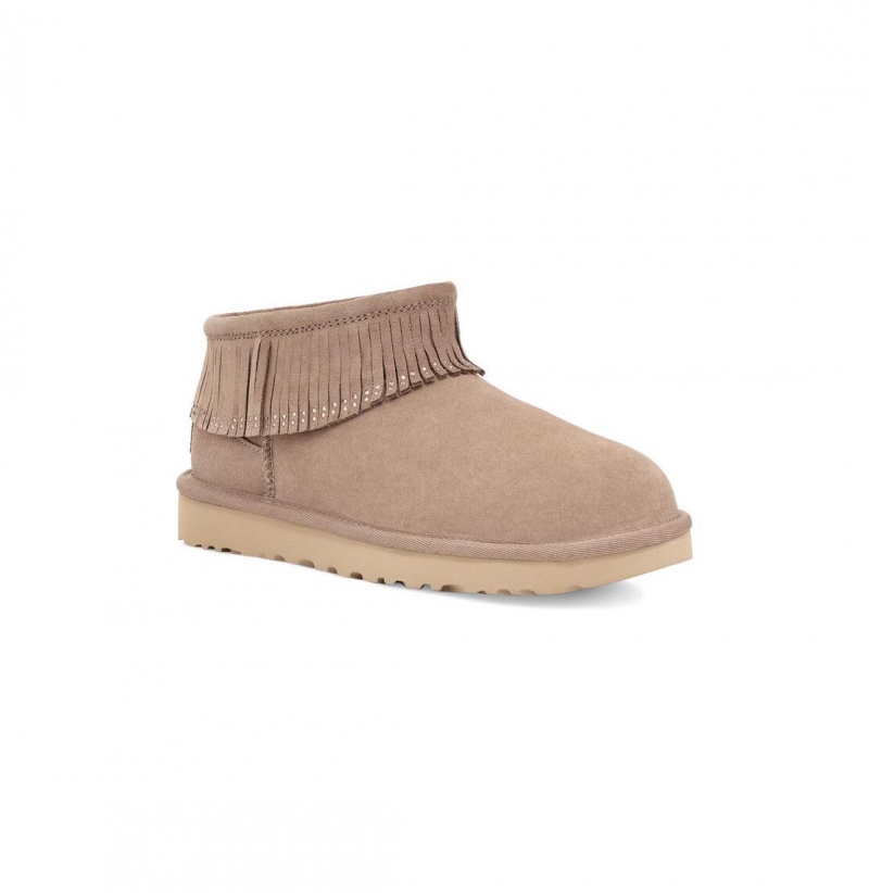 UGG Ultra Mini Fringe Bling Čižmy Z Ovčej Kože Damske Marhule | SK-480WAYQGZ