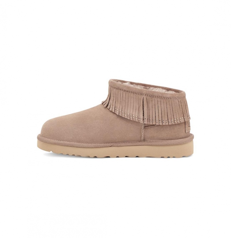 UGG Ultra Mini Fringe Bling Čižmy Z Ovčej Kože Damske Marhule | SK-480WAYQGZ