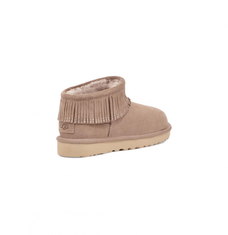 UGG Ultra Mini Fringe Bling Čižmy Z Ovčej Kože Damske Marhule | SK-480WAYQGZ