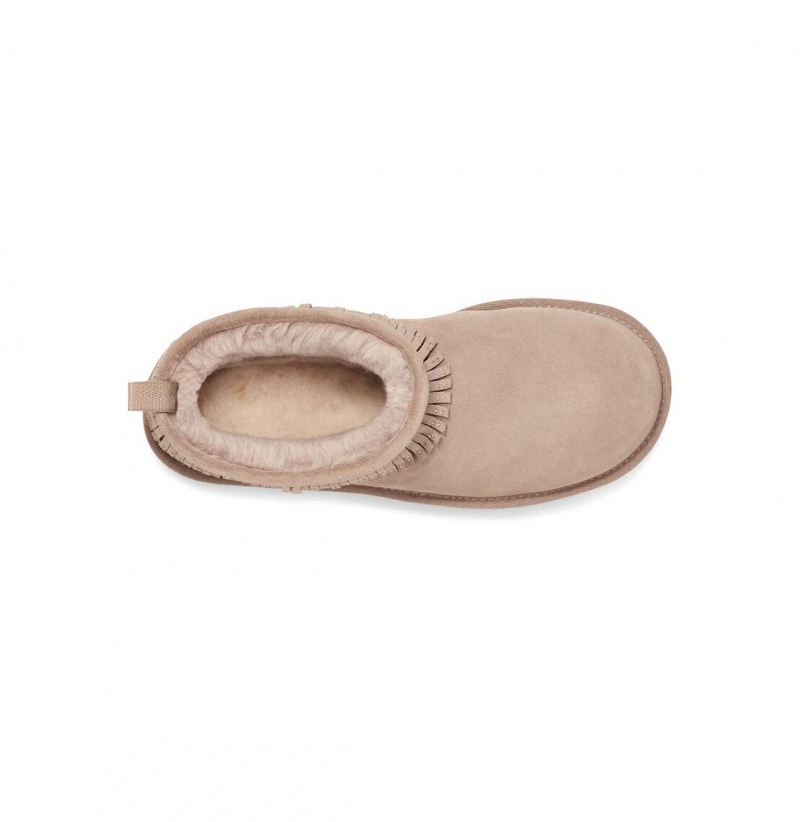 UGG Ultra Mini Fringe Bling Čižmy Z Ovčej Kože Damske Marhule | SK-480WAYQGZ