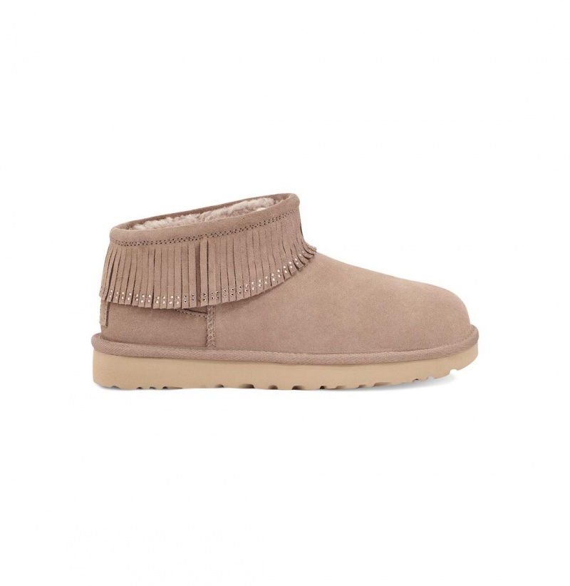 UGG Ultra Mini Fringe Bling Čižmy Z Ovčej Kože Damske Marhule | SK-480WAYQGZ