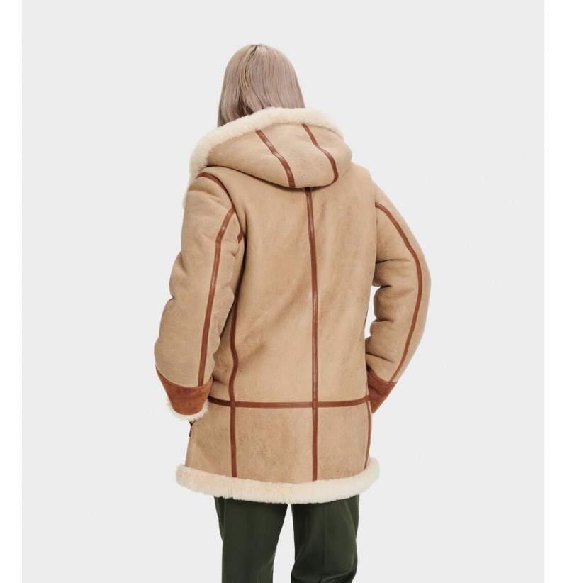 UGG Yates Shearling S Kapucňou Kabáty Panske Hnede | SK-195KPHGIQ