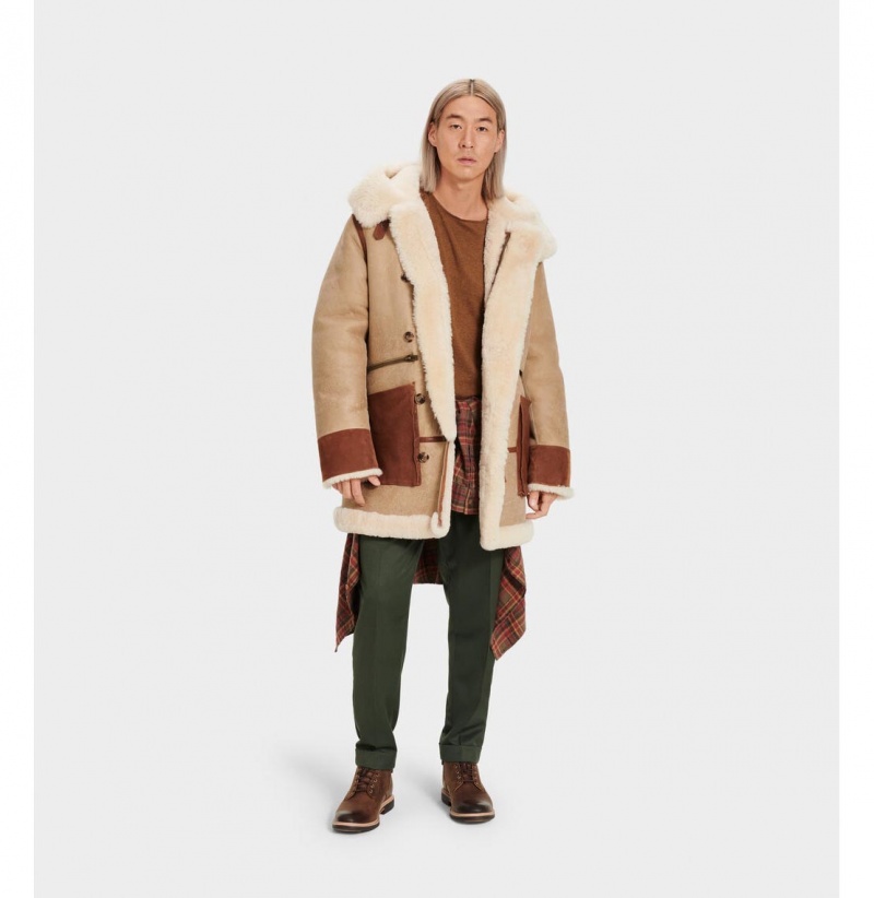 UGG Yates Shearling S Kapucňou Kabáty Panske Hnede | SK-195KPHGIQ